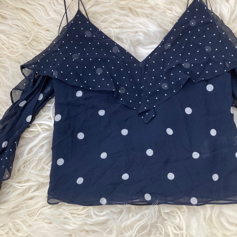 NICHOLAS Spot Print Spiral Sleeve Top - Picture 8 of 15